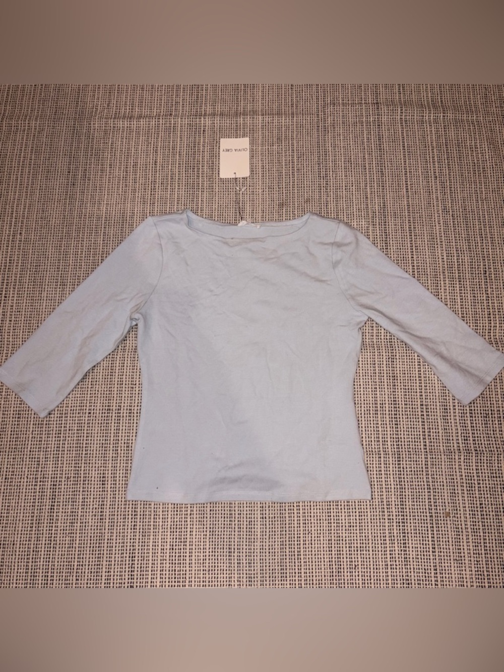 OLIVIA GREY Women's Boatneck Top Size L In Blue
